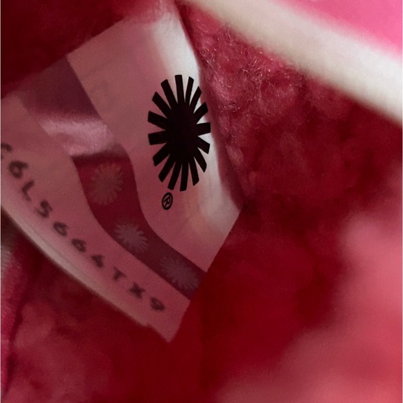 UGG Pink Rose Fluffita Oh Yea Sheepskin Fur Slippers Slides Sandals Size 7 - Picture 7 of 8